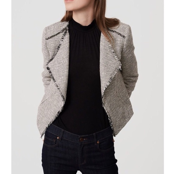 LOFT Jackets & Blazers - LOFT tweed fringe jacket